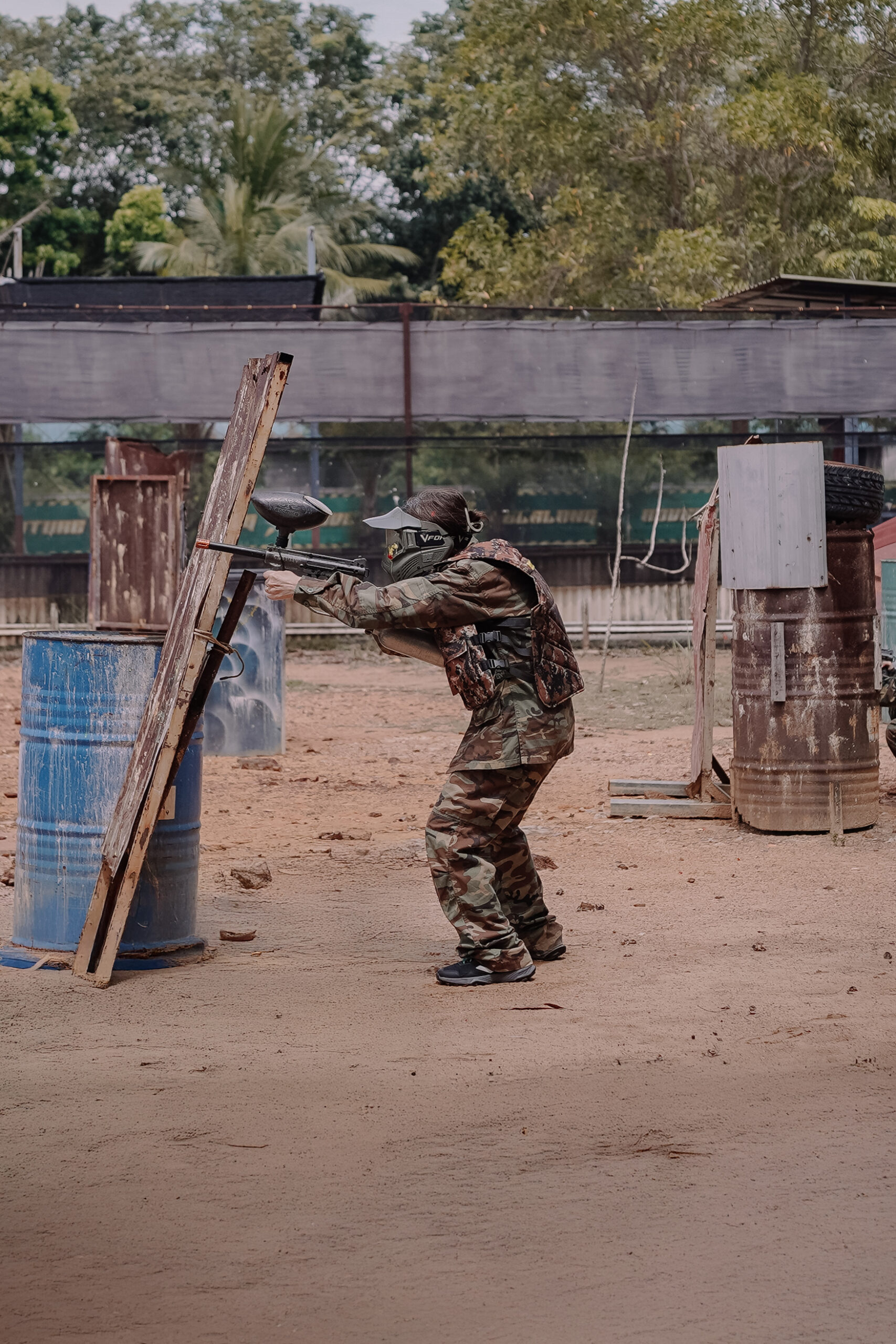 Corporate paintball team building activity documentation by Batam-based team